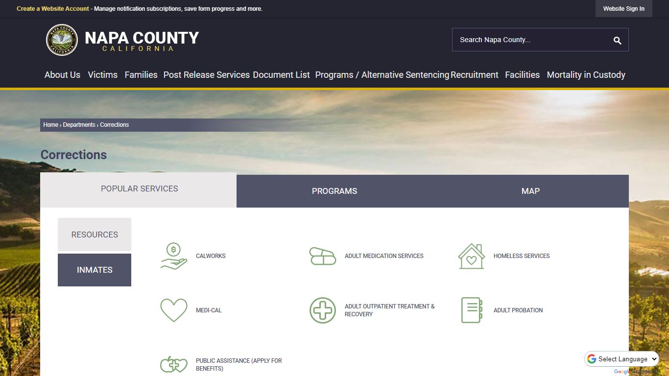 Corrections | Napa County, CA